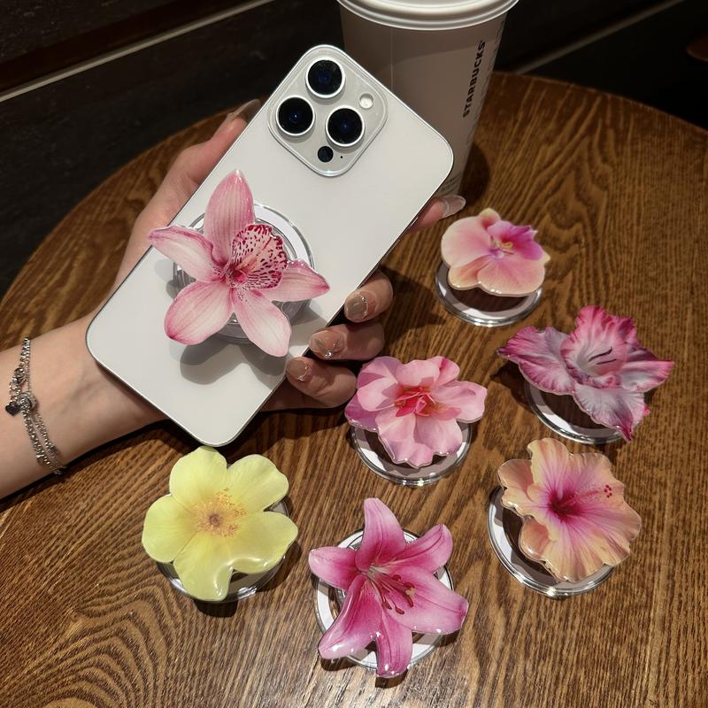 Orchid Acrylic Drop Glue Mobile Phone Holder Desktop Folding Portable Orchid Mobile Phone Grip HN124