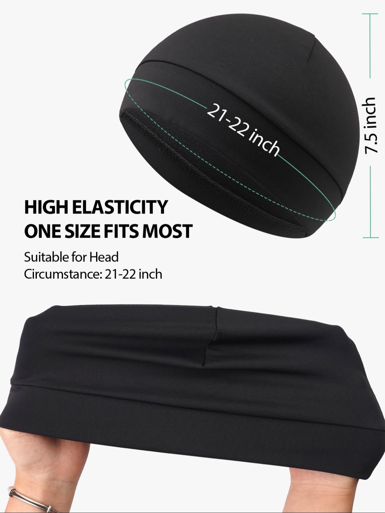 5-Pack Fleece Lined Hats, Unisex Sports Cycling Inner Caps, Outdoor Winter Warm Breathable Sweat Absorption, Casual Plain Design