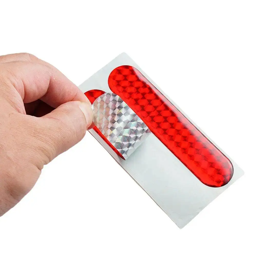 4pcs Car Reflective Sticker Car Door Stickers Decal Warning Reflective Tape Strips Red Safety Mark Auto Reflector Stickers