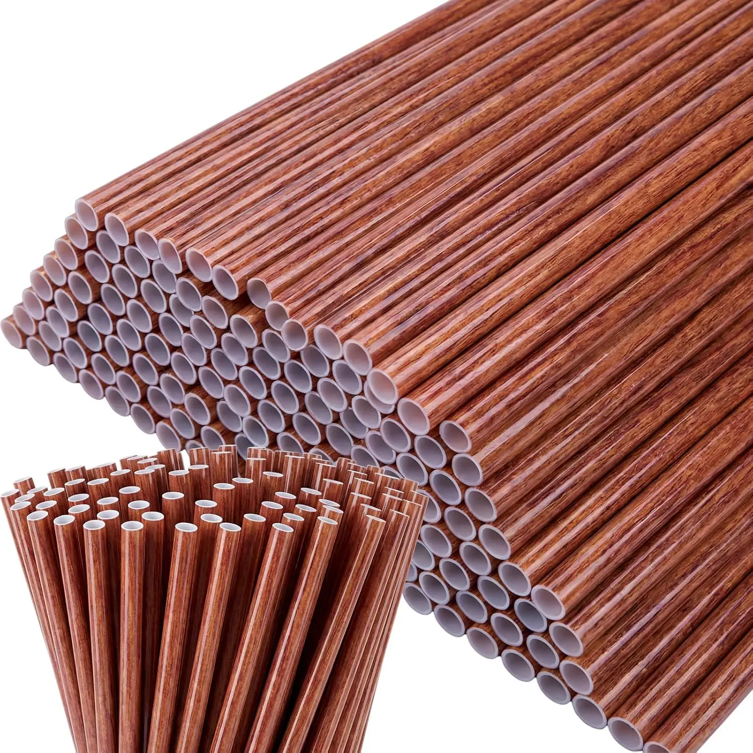 50 count Plastic Straws Disposable Drinking Plastic Straws  Striped Flag Summer Party Supplies for Birthday Decoration ( Grain)