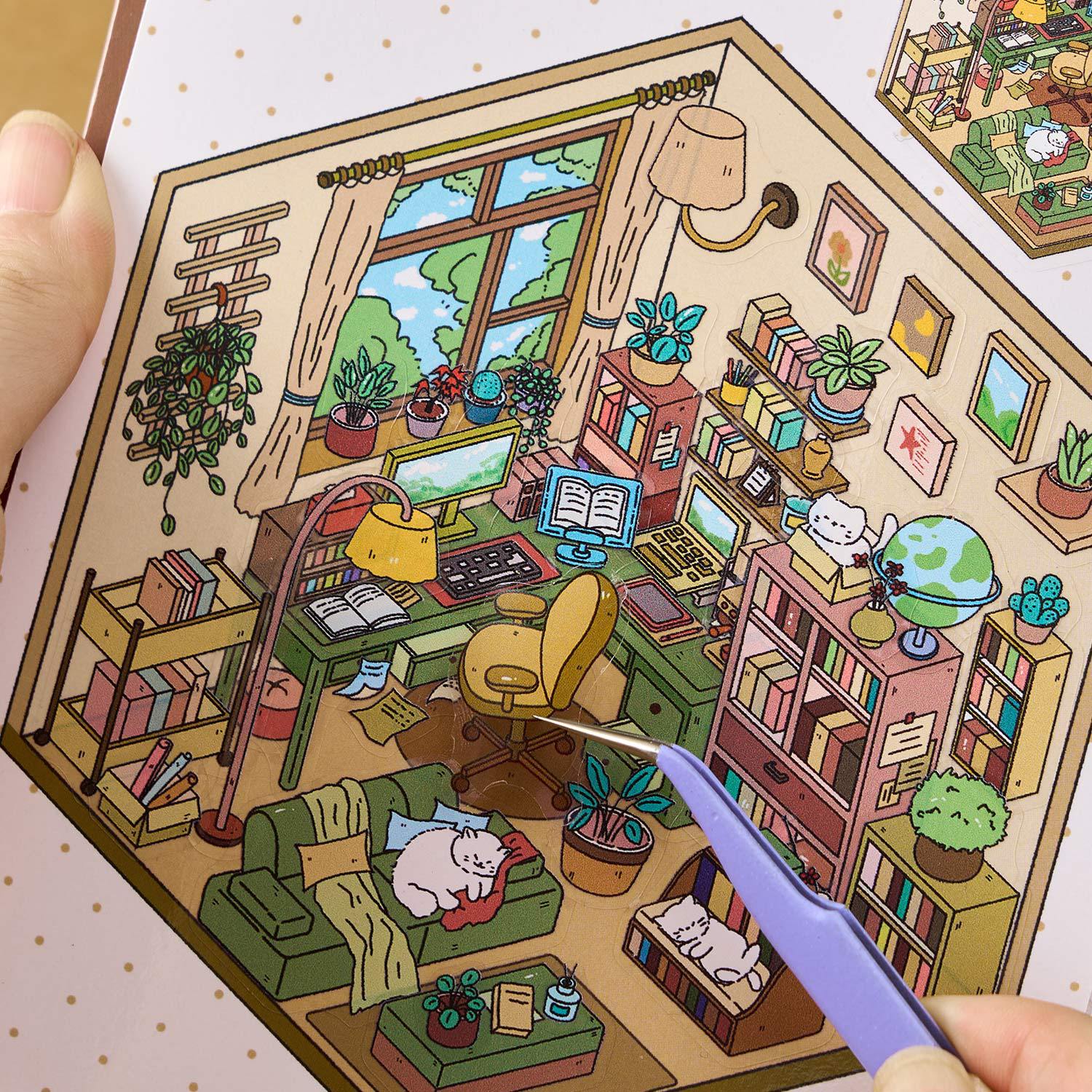 Sunshine Town Landscape Miniature Scene Collection, 49 Sheets Per Book, Scenic Design, Ideal Gift for Collectors and Fans