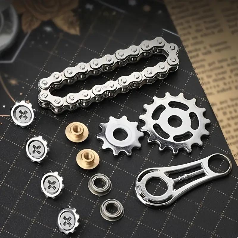 Trendy Stress Relief Finger Chain Gear Fidget Spinner, Mechanical Metal Toy for Anxiety Relief, Durable Design, Perfect Gift Idea