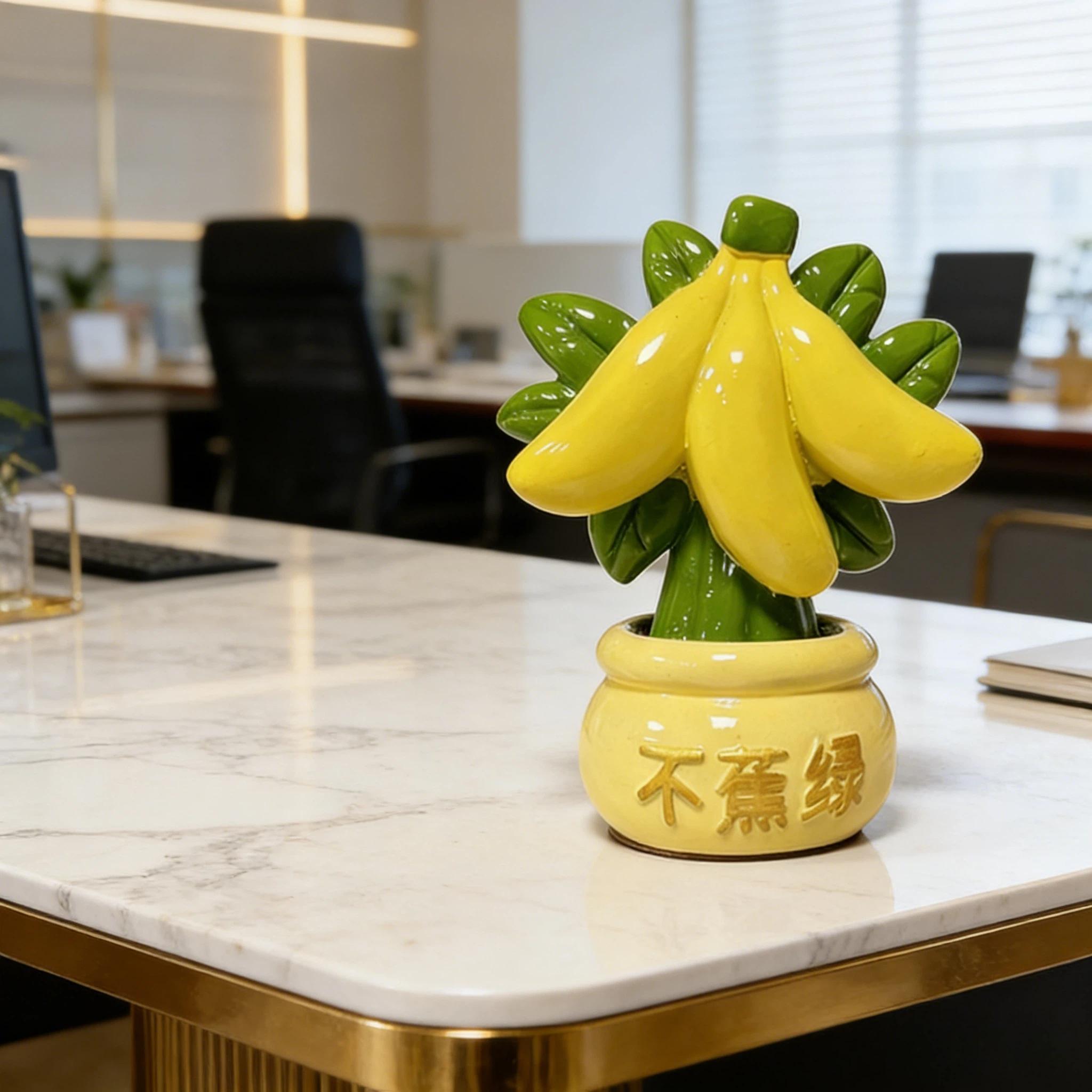 Trendy Banana Resin Statue, Cartoon Cute Healing Style, Smooth Fine Non-Fading, Stress Relief Gift, Birthday, Moving in Present