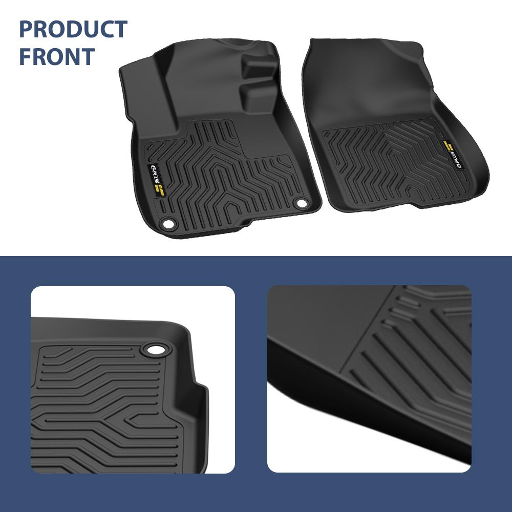 CROSSDESIGN All Weather TPE Floor Mats Waterproof Liners Fit For 2017 - 2022 Honda CR-V&CR-V Hybrid Front&2nd Row Liner Black, 3 Pc