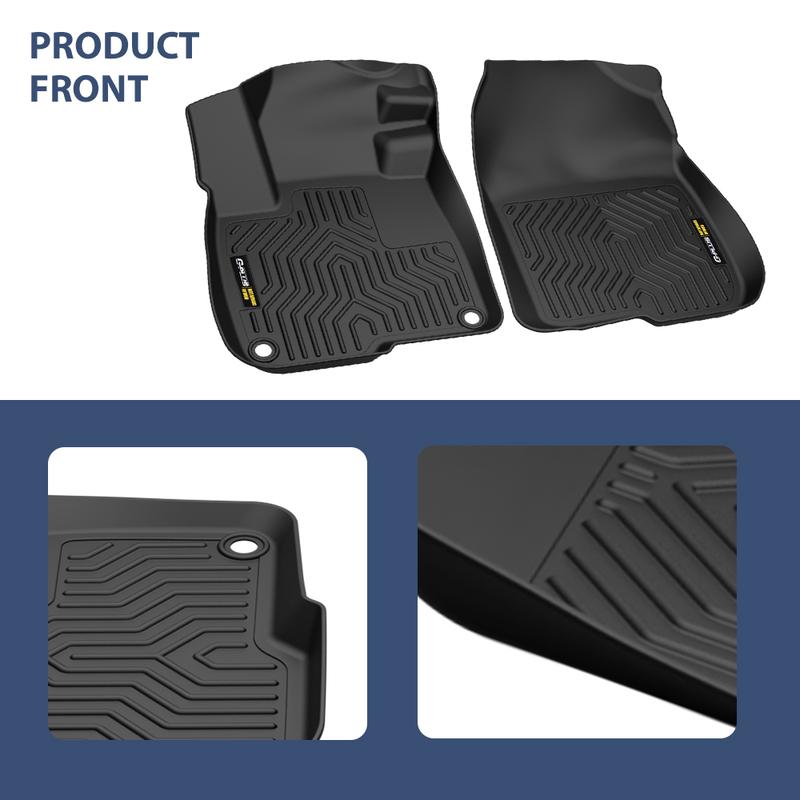CROSSDESIGN All Weather TPE Floor Mats Waterproof Liners Fit For 2017 - 2022 Honda CR-V&CR-V Hybrid Front&2nd Row Liner Black, 3 Pc
