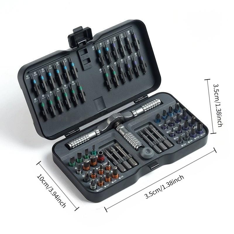 66-In-1 Ratchet Screwdriver, S2 Steel Tip, Magnetic Design, Multi-Functional Tool for Electrical Repair, Home Improvement, Bicycles, Hardware Tools