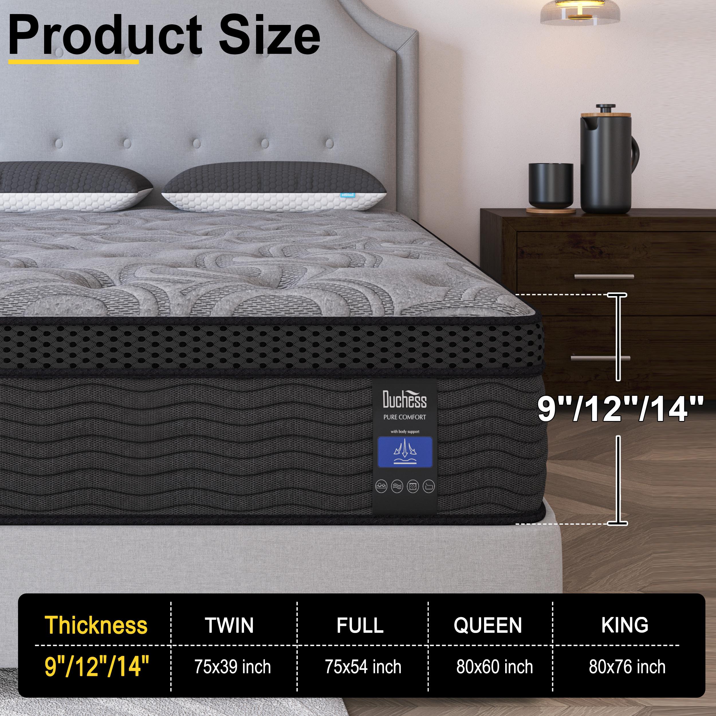 9 /12/14 Inch Cool Gel Memory Foam Mattress Twin Full Queen King Bed Breathable Hybrid Spring Mattress  In A Box Medium Firm