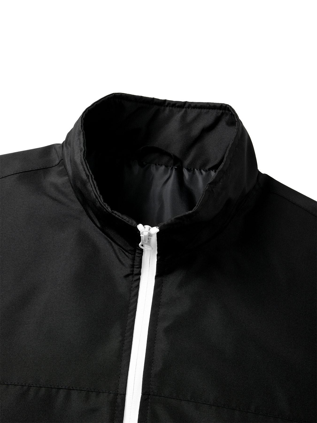 Men's Funny Print Contrast Stand Collar Jacket, Fall Winter Zipper Pocket Outdoor Sport Wind-Resistant Coat, Casual Fitness Training Top