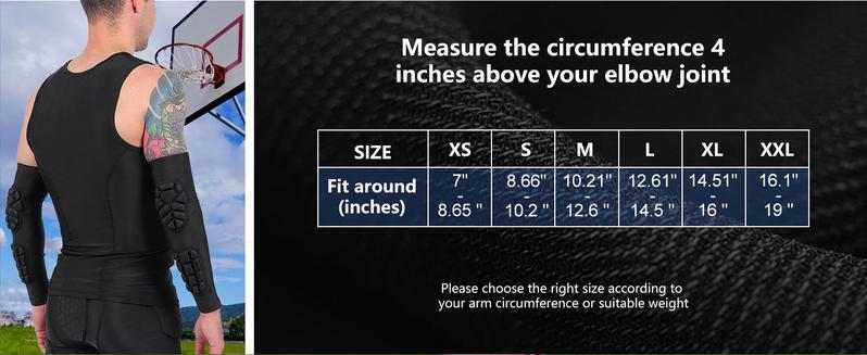 TUOY Padded Arm Sleeves Elbow Forearm Crashproof Pads Protection for Football Basketball Volleyball Soccer UV Protection Sunblock Arm Sleeves Breathable Compression Arm Sleeves