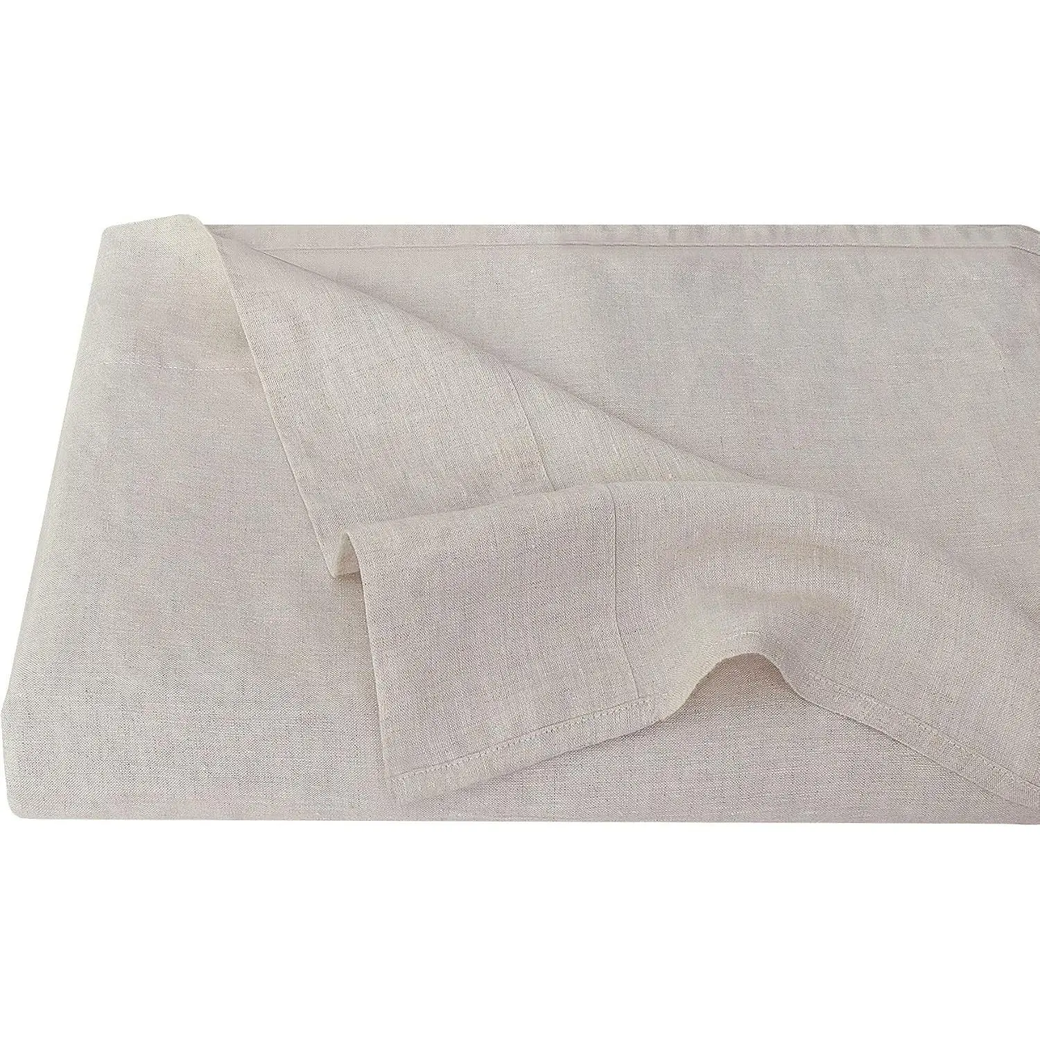 100% Organic Linen Flat Sheet 1 Piece-Stone Washed French Flax Twin Size Bedding,Soft Flat Top Sheet Breathable(66"x96",Flaxen)
