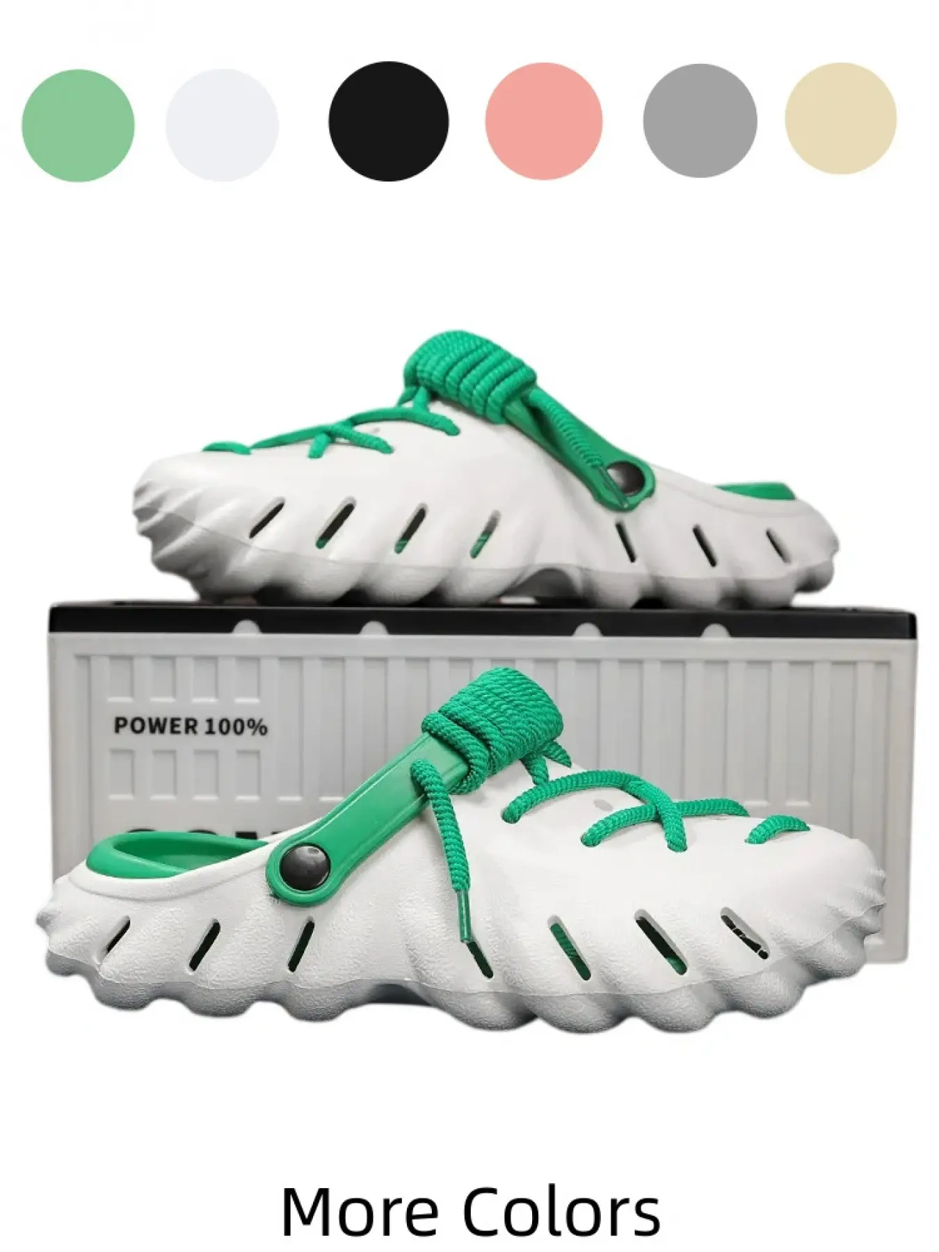 6 Colors Optional Unisex Garden Clogs Lace Up Closed Toe Two Wear Thick Sole Outdoor/Beach - EVA Plastic, Lightweight Multifunctional Anti-Slip