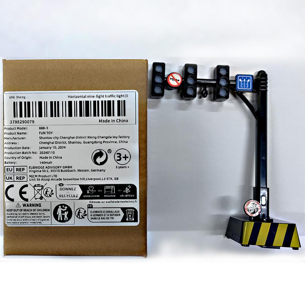 Educational Traffic Light Set, Interactive Teaching Aid, Durable Design, Enhances Game Experience, Car Toy Scene