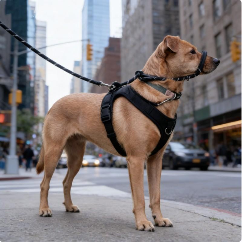 Adjustable Dog Muzzle with Handle, Safe Pet Muzzle for All Sizes