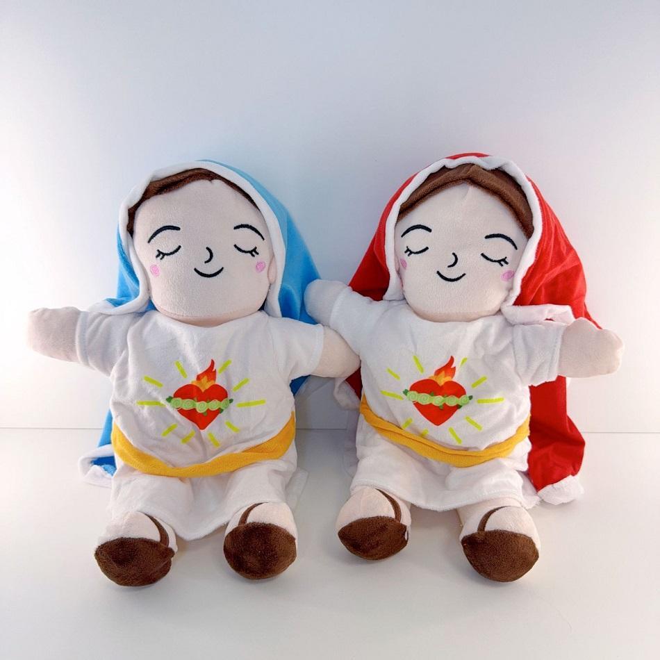 2026 New Children Music Soothing Breathing Doll Jesus Plush Toy Sleep Companion Toy Sound and Light Doll Holiday Gifts for Kids