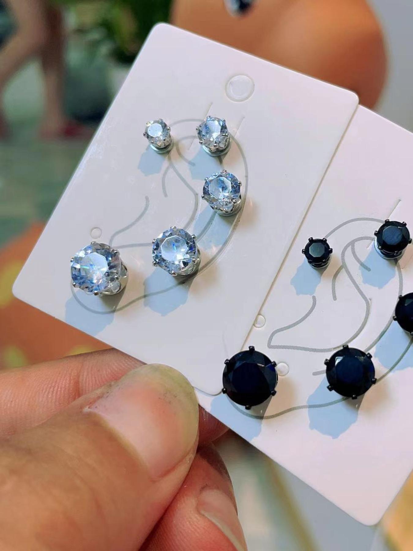 Black Zirconia Magnetic Cartilage Earring – No Piercing Painless Magnetic Ear Cuff for Women, Fake Helix Earring for Unisex, Hypoallergenic Claw Clip Earring, Ideal Gift for Labor Day Halloween Thanksgiving Christmas