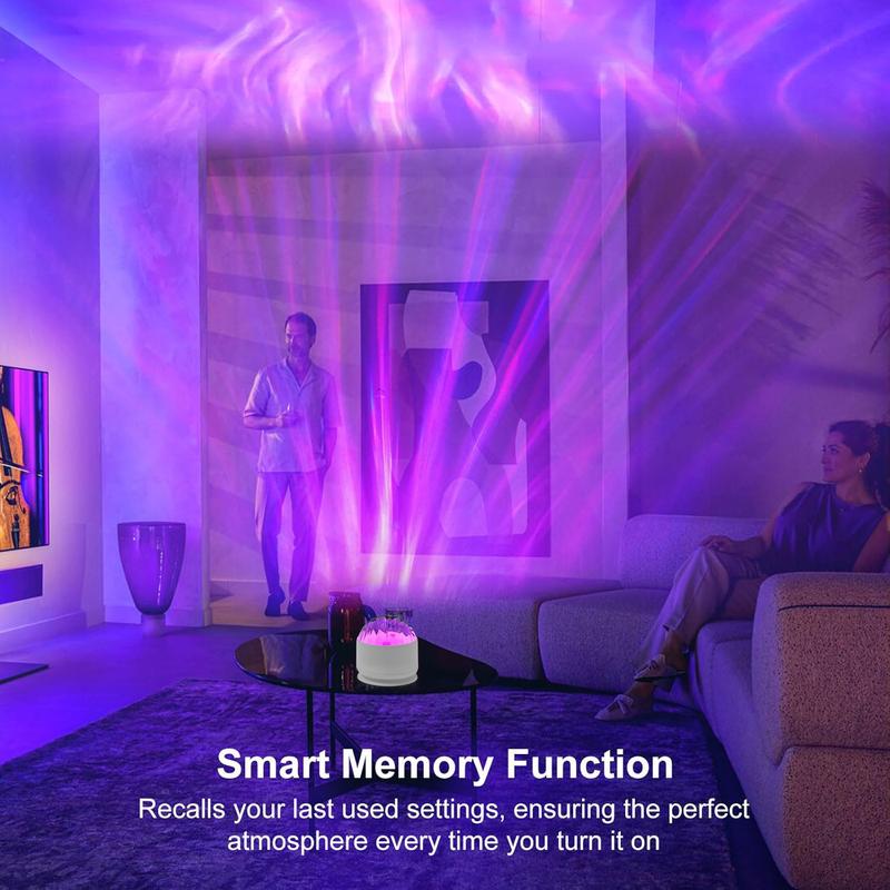 Aurora & Water Ripple 2-in-1 Projector Light – 16 Color LED Atmosphere Lamp with Remote, USB-Powered Night Light for Bedroom, Parties & Relaxation Modern Mood Lighting Rgb Lighting Effects Halloween Decor Christmas Gift