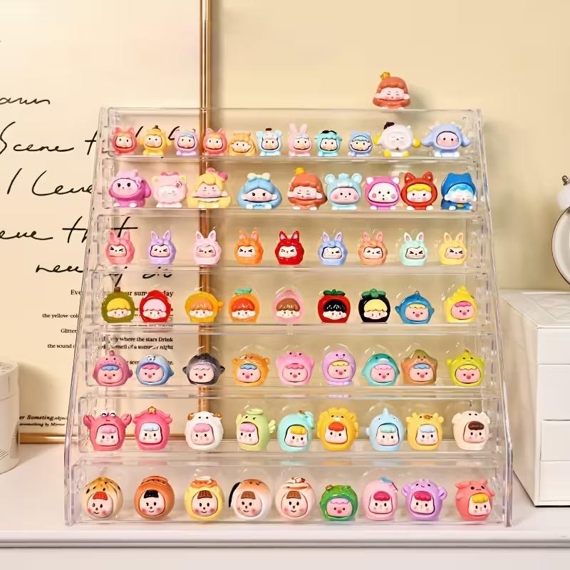 Acrylic Mini Display Box, Transparent Multi-Layer Desktop Storage Rack, display shelf, Toy and Gem Display Holder, Ideal Valentine's Day Gift