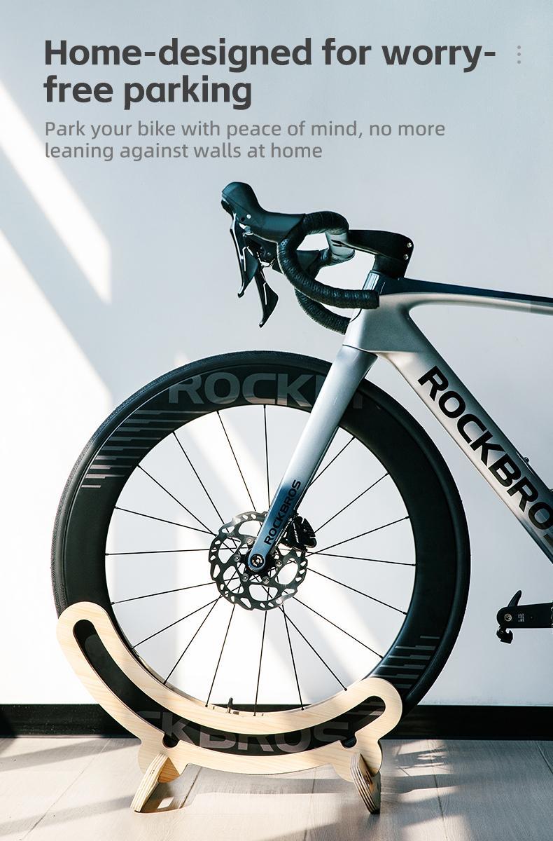 ROCKBROS Bike Stand Bicycle Parking Rack For 23-30/700C Support Wooden Bracket Bike Support Rack Wheel Holder
