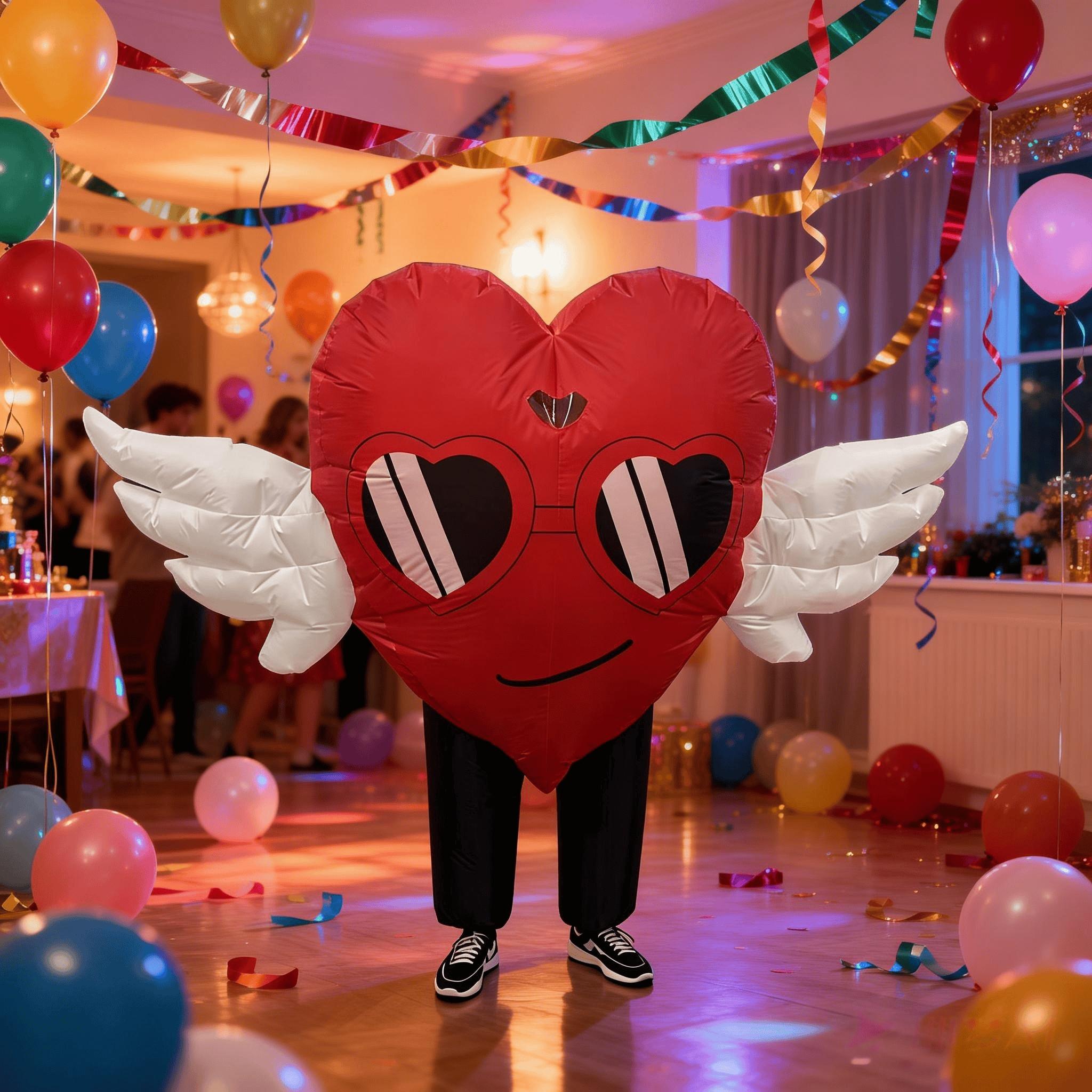 New Heart Wings Inflatable Costume for Adults, Unisex, Perfect for Valentine's Day, Halloween, Christmas, Carnival Parties