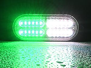 Nilight 8PCS Led Strobe Lights with Controller 12V 24V Sync Feature Green White Strobe Light 12 24 LED Surface Mount Hazard Warning Lights with Strobe Controller for Vehicle Car Truck RV ATV