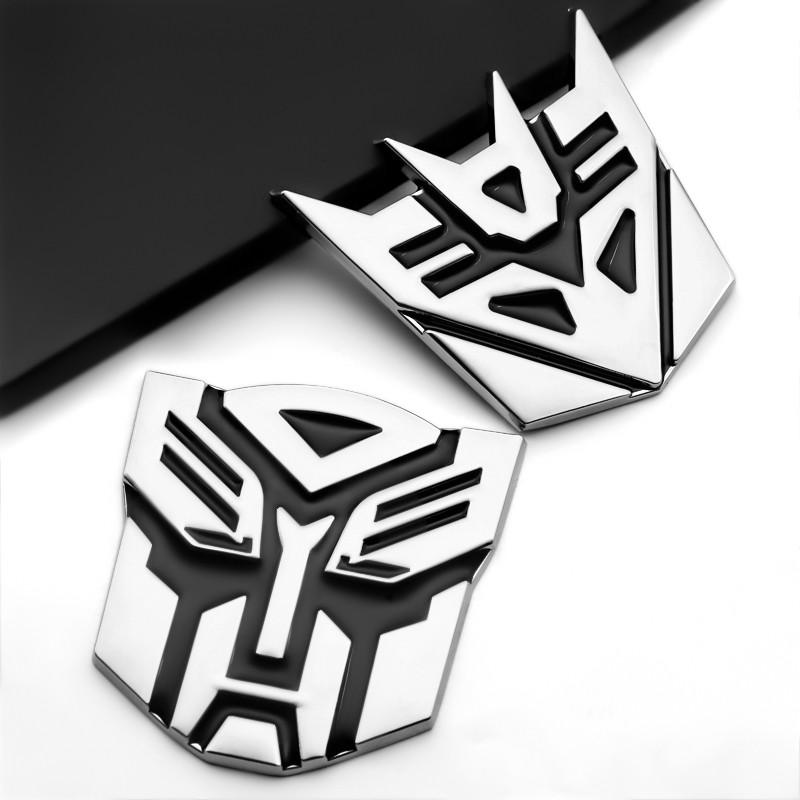 1Pc Car 3D Car Stickers Autobots and Decepticons Transformer Badge Decepticon Emblem Tail Decal Cool Autobots Car Styling Car Accessories Automotive Exterior Decoration and Personalized Ride Look