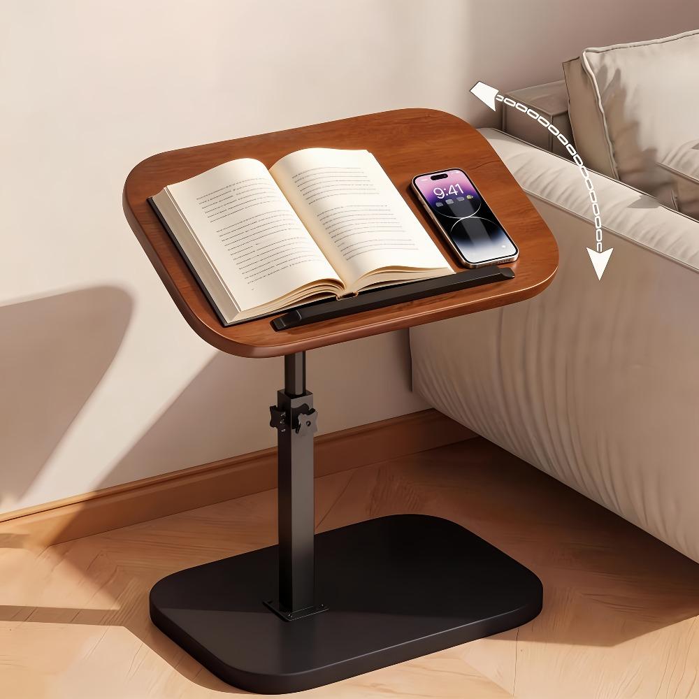 Height-adjustable desk featuring a 360° swivel tabletop, sturdy legs and a stable surface — this space-saving compact desk is ideal for home offices, gaming, living rooms and bedside use. It can support the weight of laptops, books and snacks,