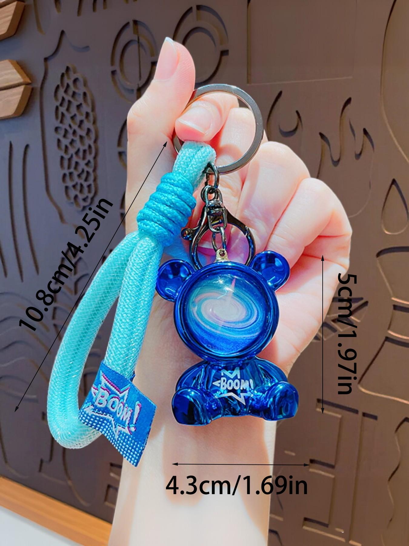 Cartoon Cool Starry Bear Keychain, Creative Couple Backpack Charm, Cute Key Ring Pendant, Small Gift, Holiday Present