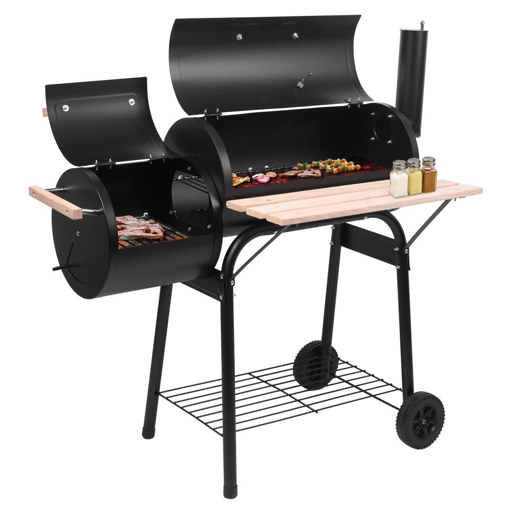 BBQ Charcoal Grill and Smoker, Oil Drum Charcoal Furnace High-Temperature Spray Paint (500-600 Degrees), Diameter 15cm Plastic Wheels for Outdoor BBQ Event BBQ Charcoal Grill and Smoker, Oil Drum Charcoal Furnace High-Temperature Spray Paint (500-600 Degrees), Diameter 15cm Plastic Wheels for Outdoor BBQ Event