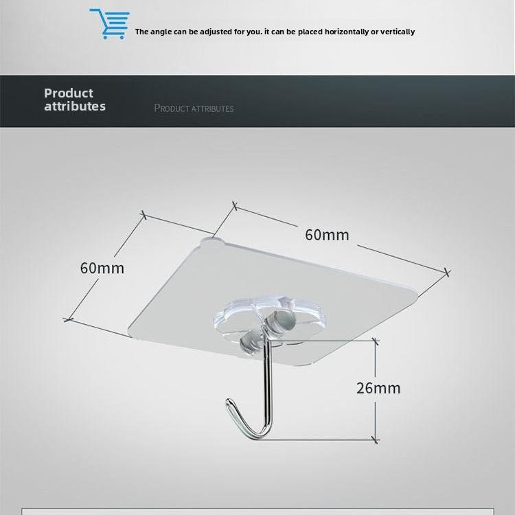 Hooks for Hanging Adhesive Wall Hook Heavy Duty Self Adhesive Utility Sticky Hooks for Keys Coat Towel Garage Bathroom Shower Outdoor Kitchen Door Waterproof Transparent 9 Pack