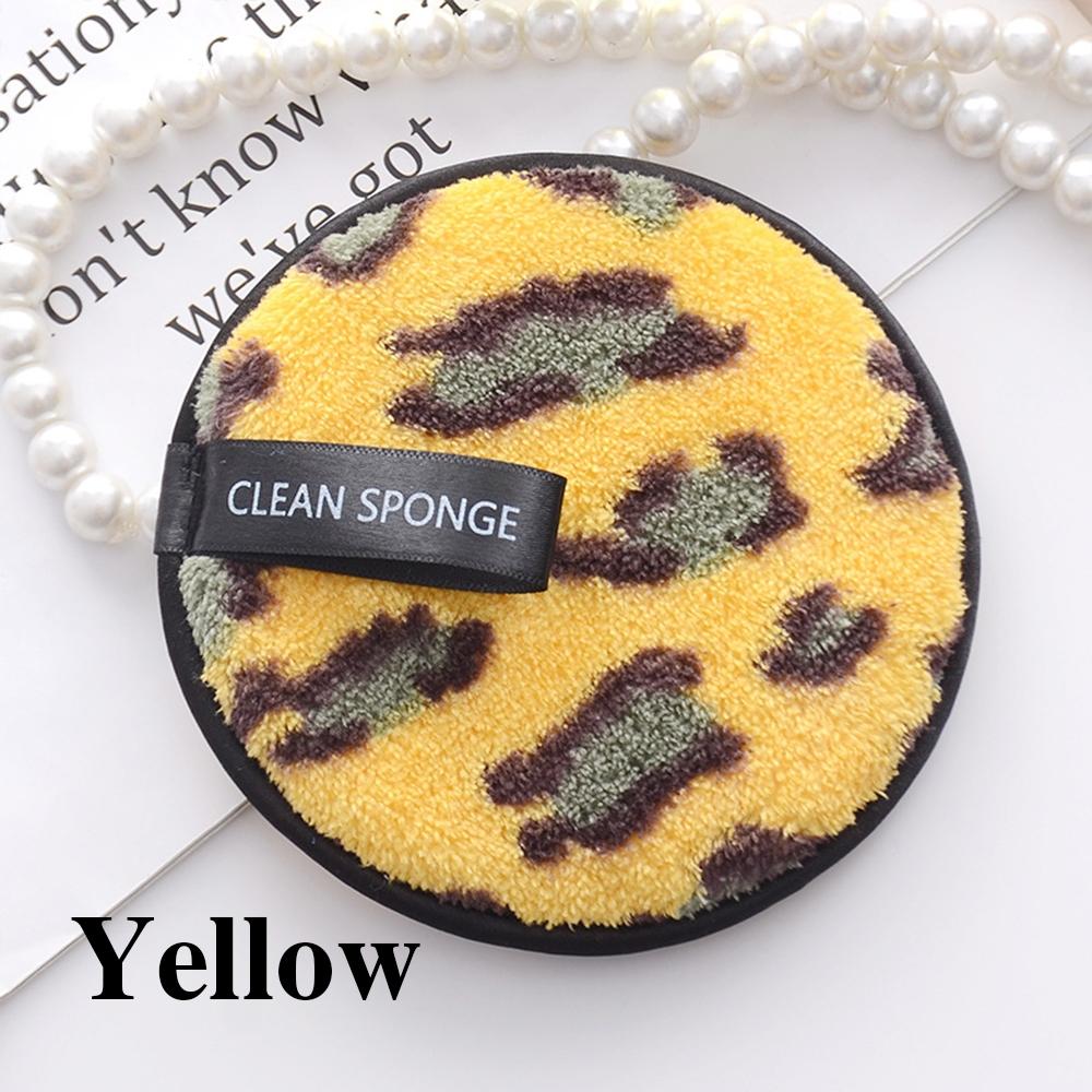 1/4pcs Leopard Print Microfiber Makeup Remover Pad, Reusable Wet & Dry Cleansing Towel, Lazy Women's Skincare Tool, Round Hanging Hook Design