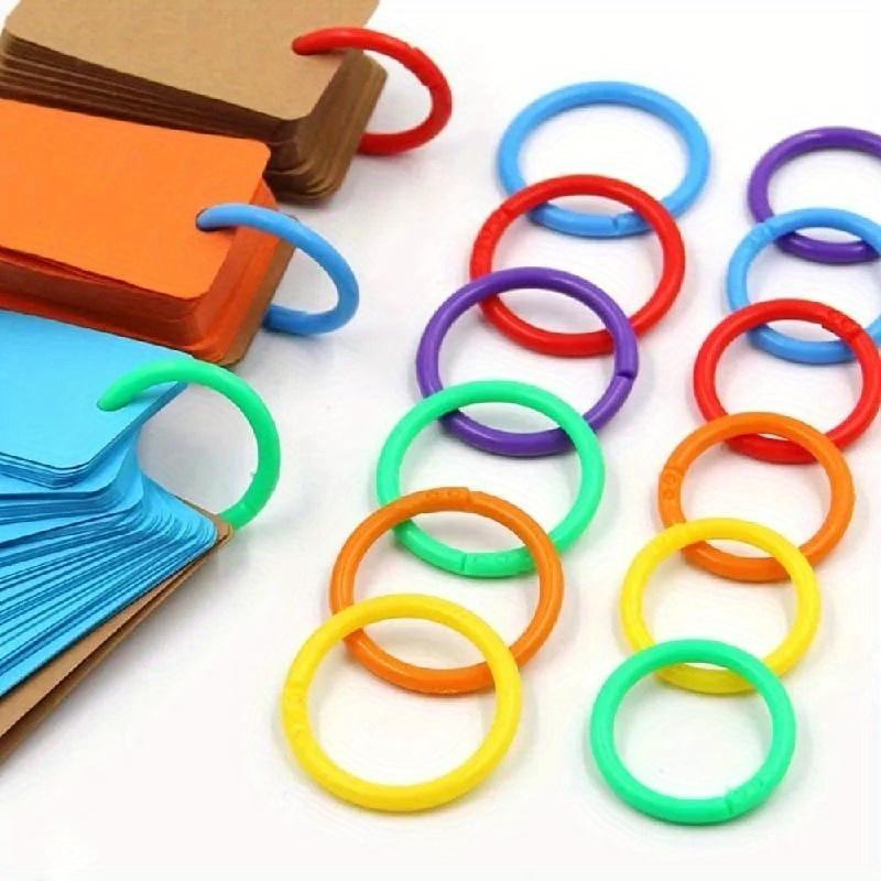 50pcs Binder Ring Plastic Binding Ring Ring Buckle Random Color
