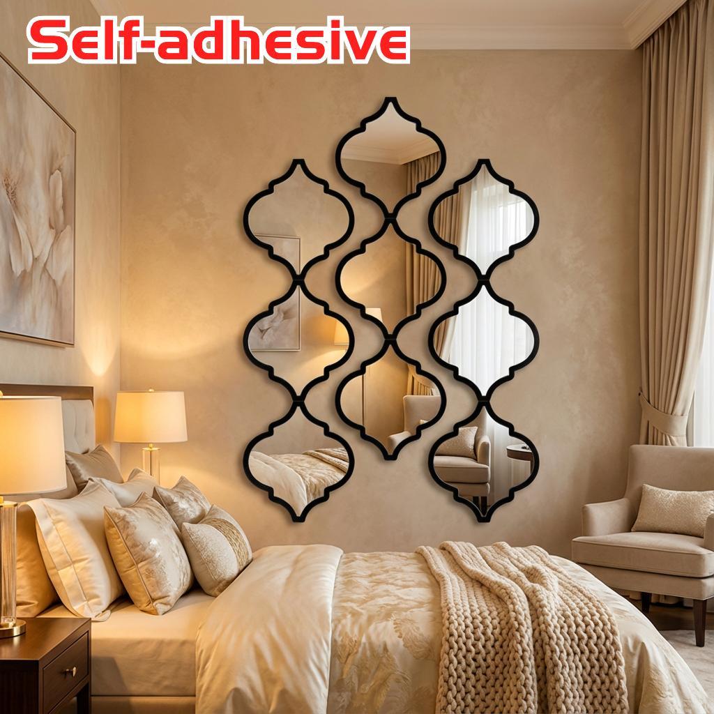 Moroccan Style Art Mirror Set, Classic Design, Wall Mounted Decorative Mirrors for Bathroom Living Room Entryway Home Decoration