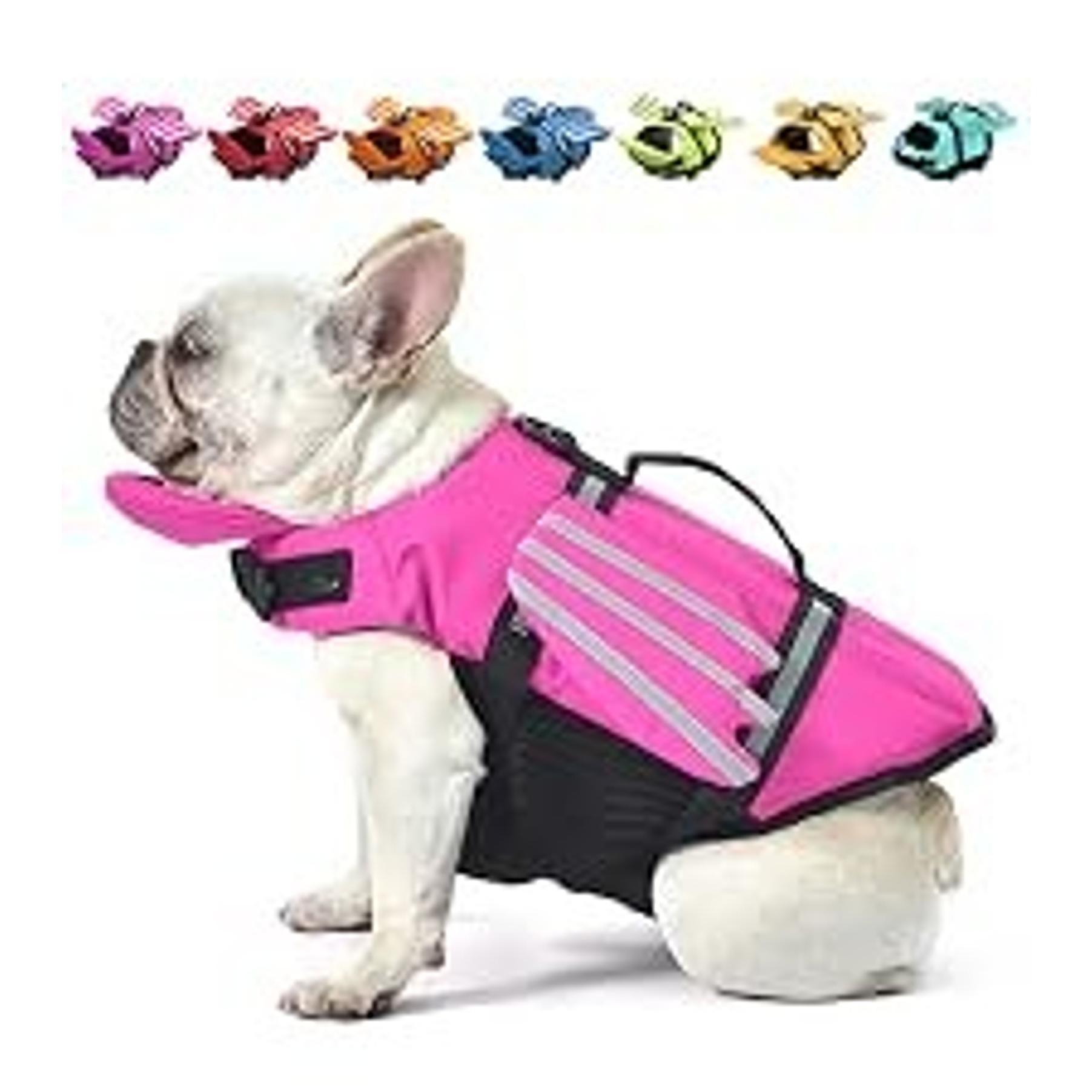 Dog Life Jacket, Cute Wings Adjustable Dog Life Vest with Chin Float and Handle for Swimming Boating Reflective High Buoyancy Swim Float Vest for Small Medium Large Dogs (Pink, M) Dog Life Jacket, Cute Wings Adjustable Dog Life Vest with Chin Float and Handle for Swimming Boating Reflective High Buoyancy Swim Float Vest for Small Medium Large Dogs (Pink, M)
