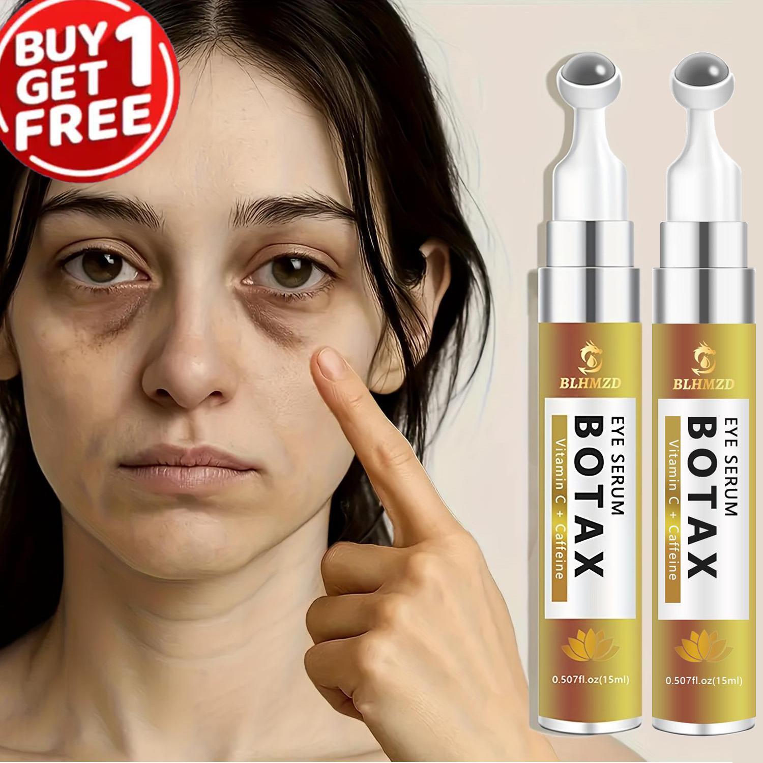 Botax Essence Serum 2pcs, 1% Hyaluronic Acid + Caffeine Extract, Suitable for Eye Corners and Skin, Tightening Non-Dry, Eye Bag Remover, Summer Unisex, 15ML X 2, Firm Eye Serum
