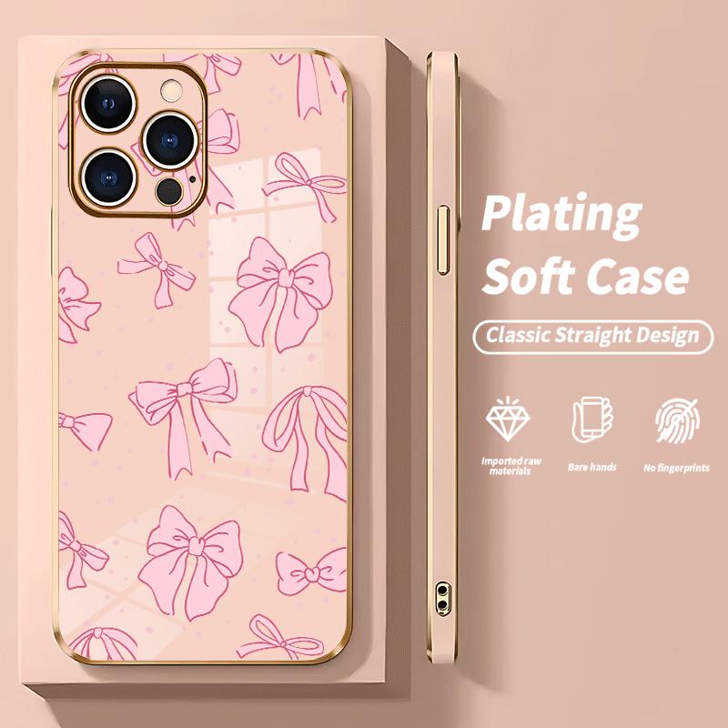 Full screen pink bow tie Soft&Flexible Electroplating TPU Silicone Phone Case For iPhone 17 Pro Max AIR 16 15 14 13 12 11 Plus Cases Durable|Shockproof|Full Camera Protection|Anti-Scratch|Non-Slip|Slim Fit|Gift For Girlfriend/Men/Women Full screen pink bow tie Soft&Flexible Electroplating TPU Silicone Phone Case For iPhone 17 Pro Max AIR 16 15 14 13 12 11 Plus Cases Durable|Shockproof|Full Camera Protection|Anti-Scratch|Non-Slip|Slim Fit|Gift For Girlfriend/Men/Women