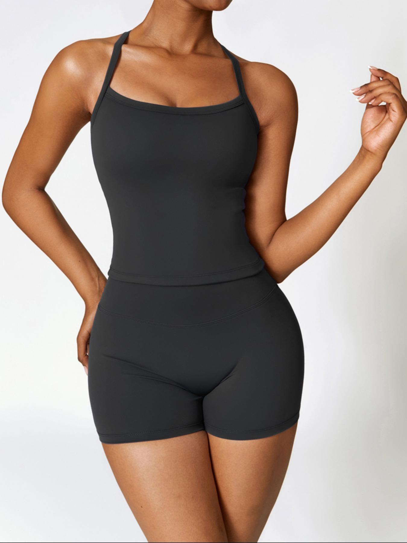 Women's Quick-Dry Yoga Set, Tight-Fitting Fleece Lined Activewear, Winter Outdoor Running Sports Suit, European Style Workout, Workout Running Clothes, Sports Fitness Wear