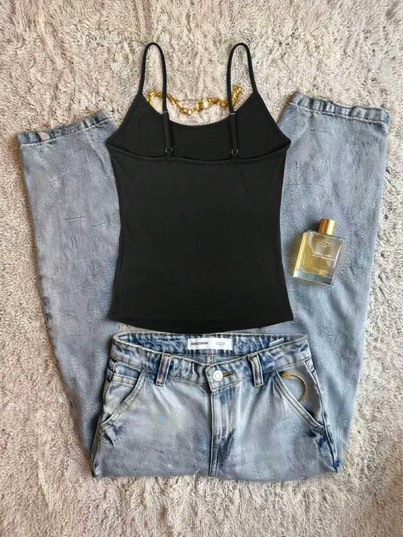 Women's Square Neck Patch Design Cropped Tank Top, Casual Fashion, Perfect for Dates, Parties, Travel, Stylish and Comfortable