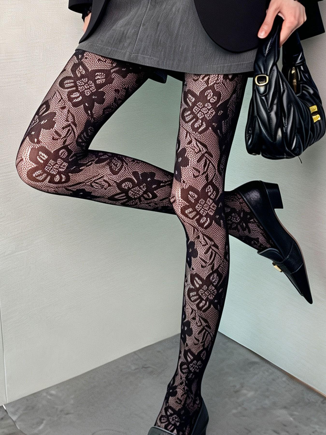 Women's High Elasticity Fishnet Stockings, & Wine Colors, Perfect for Spring & Fall Daily Wear, Comfortable Design