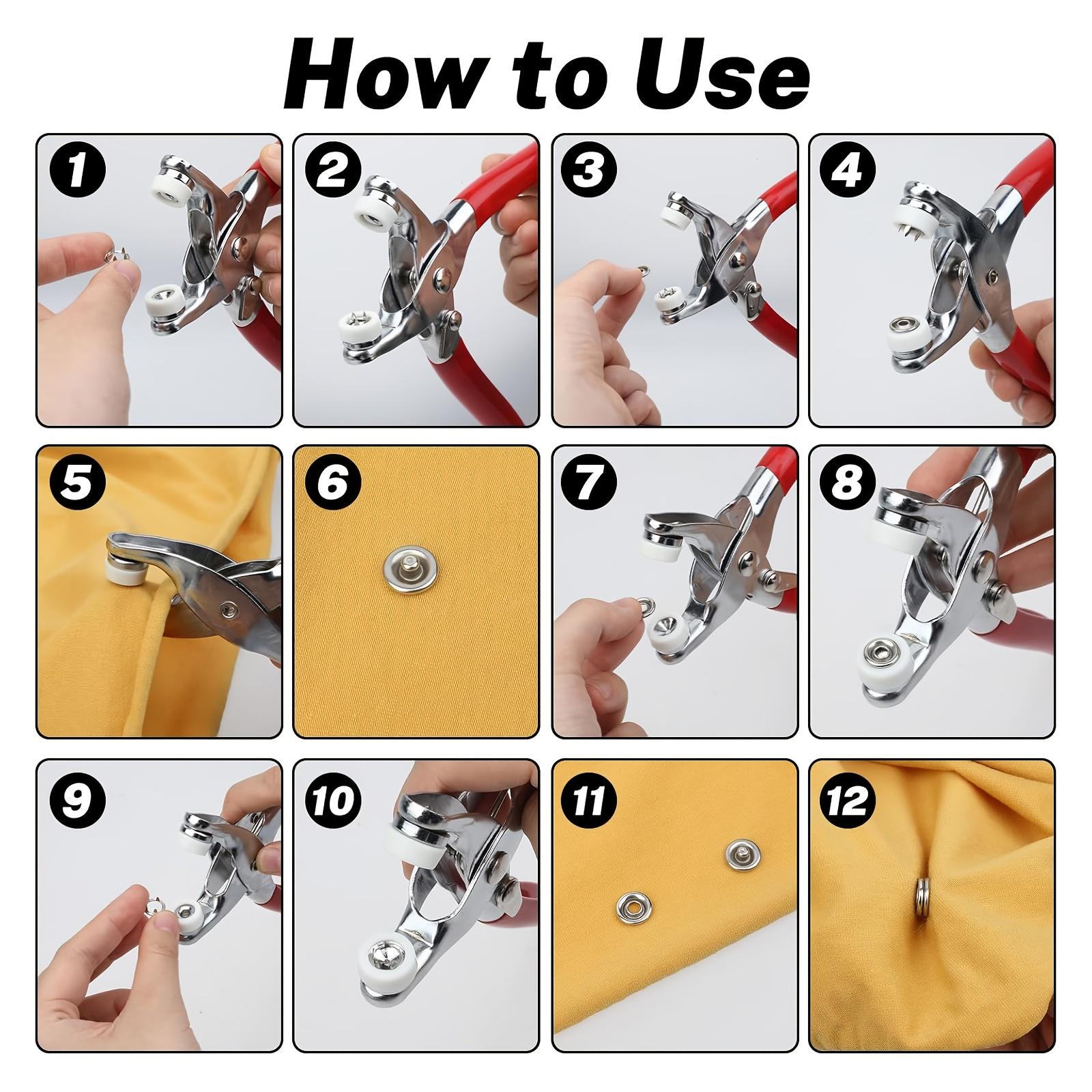 [Snap Fastener Kit] 100pcs Heavy-Duty Metal Snap Fastener Kit With Hand Press Pliers - Sewing Tools, Sewing Accessories And Supplies For Faux Leather, Clothing, Belts, Bags - Compatible With Snap Buttons Simplifying Installation
