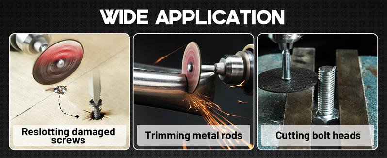 EZARC 1.5" Rotary Tool Cutting Discs – Diamond Grit For Masonry/Ceramics 10 Discs , Fiberglass Reinforced For Metal Cutting 30 Discs, Extra Durable Diamond Grit Masonry/Ceramics 3 Discs , 1/8" Arbor