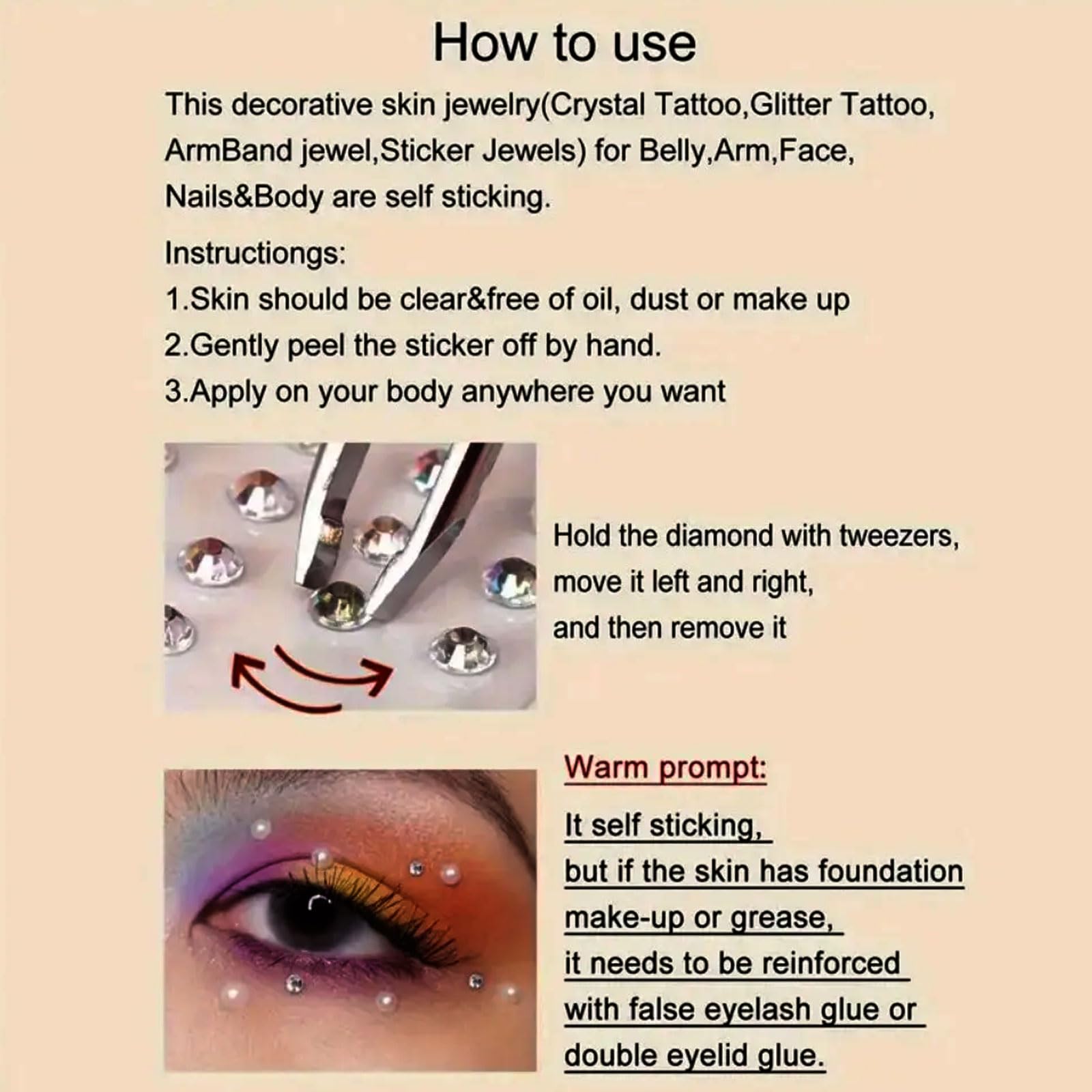 Large Beads 3D Radiant Starry Sky Rhinestone Face Jewelry Stickers, Glitter Tattoos, DIY Music Festival Party Makeup Decoration For Hair, Eyes, Face & Body, Gift Set