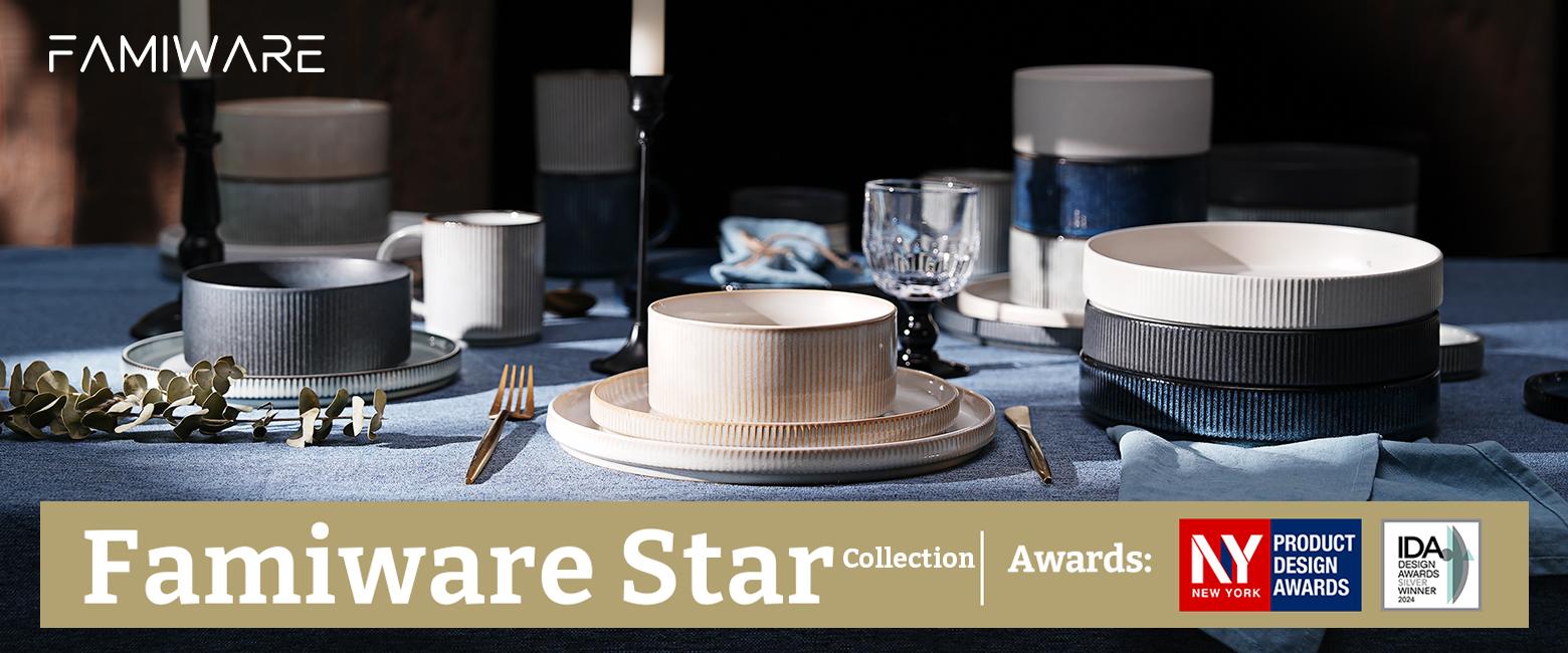 Famiware Star 10'' Stoneware Dinner Plate (Set of 6)