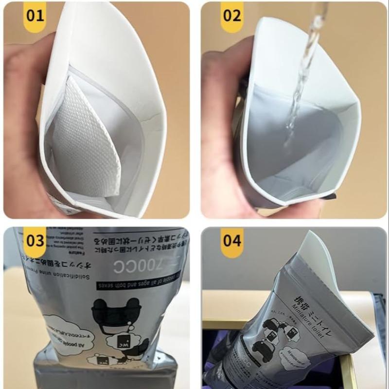 10 Pack Disposable Emergency Urinal Bags, Pink Portable Travel Urine Bags for Camping, Traffic Jam & Vomit, Unisex