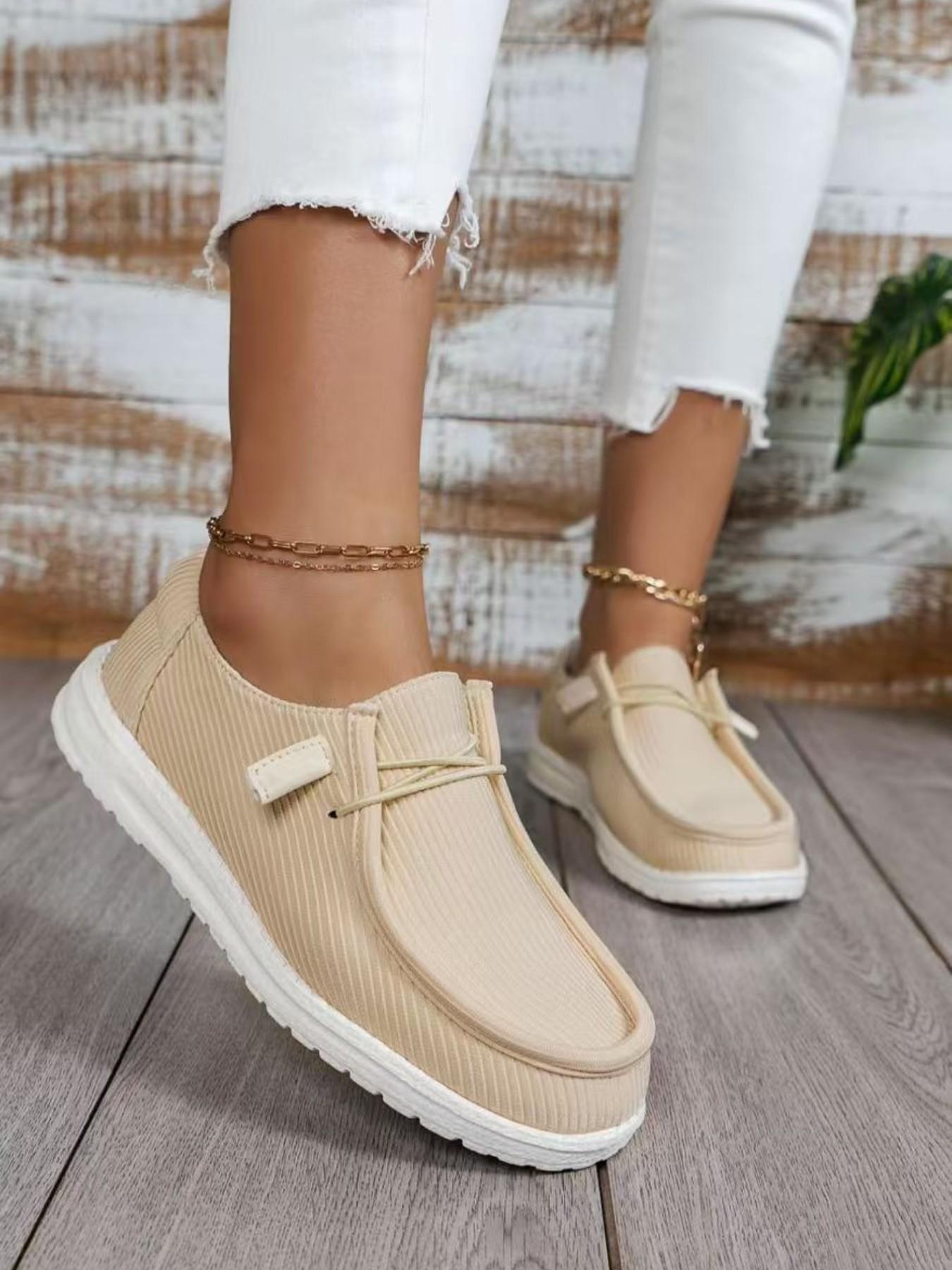 Women's Minimalist Casual Slip-On Shoes, Round Toe Flat Sole, Comfortable Versatile Footwear for Daily Wear, Perfect for Everyday Use