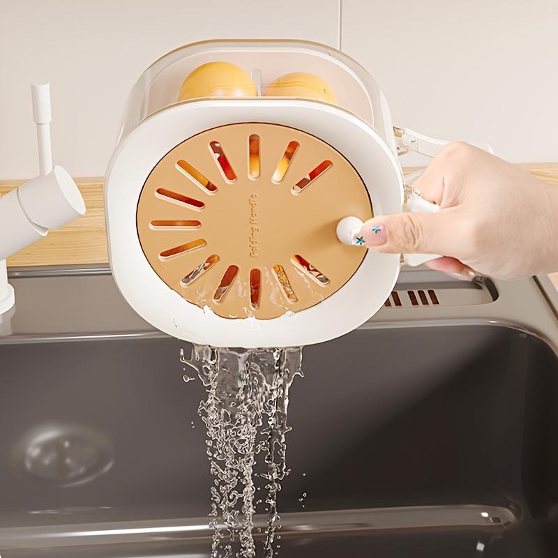 Double-Layer Drain Basket, Foldable Handle Fruit Drainer, Multi-Functional Food Filter, Refrigerator Storage Basket, Kitchen Camping Picnic