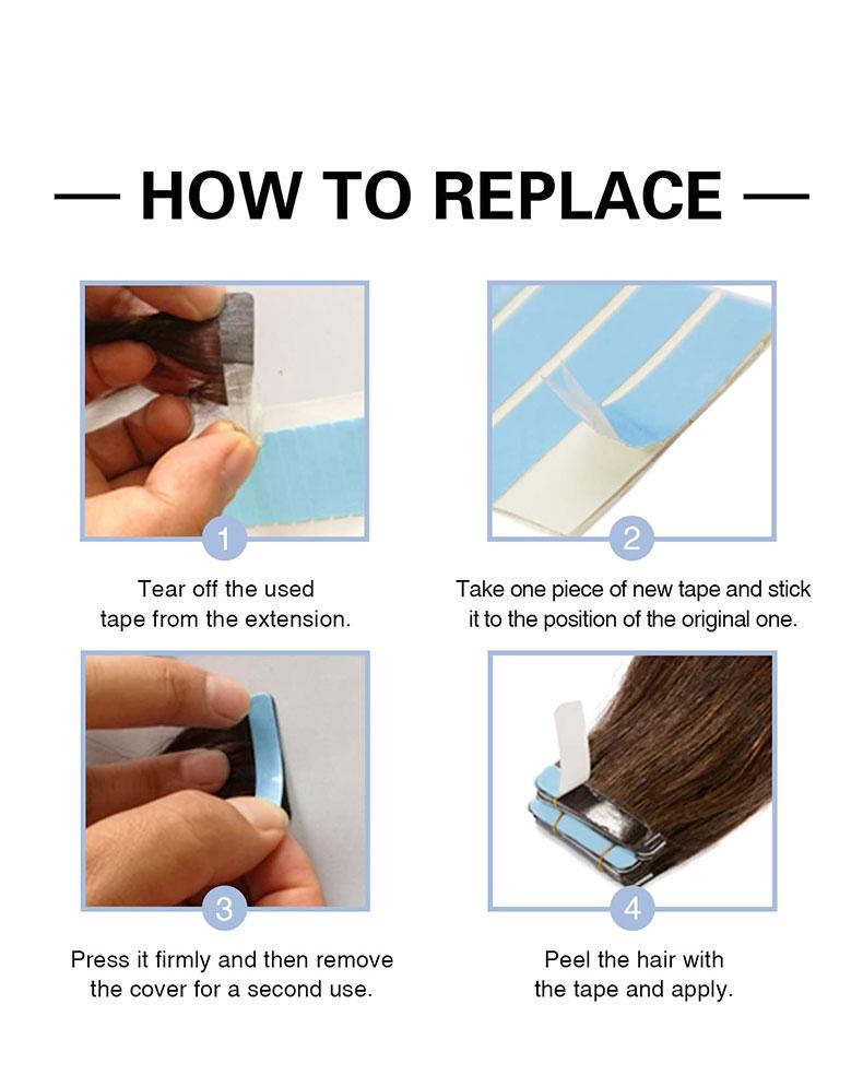 24 Pieces/Sheet Lace Wig Tape Strips Human Hair Lace Double Sided Bonding Clear Adhesive Tape for Lace Wig Toupee Hairpiece