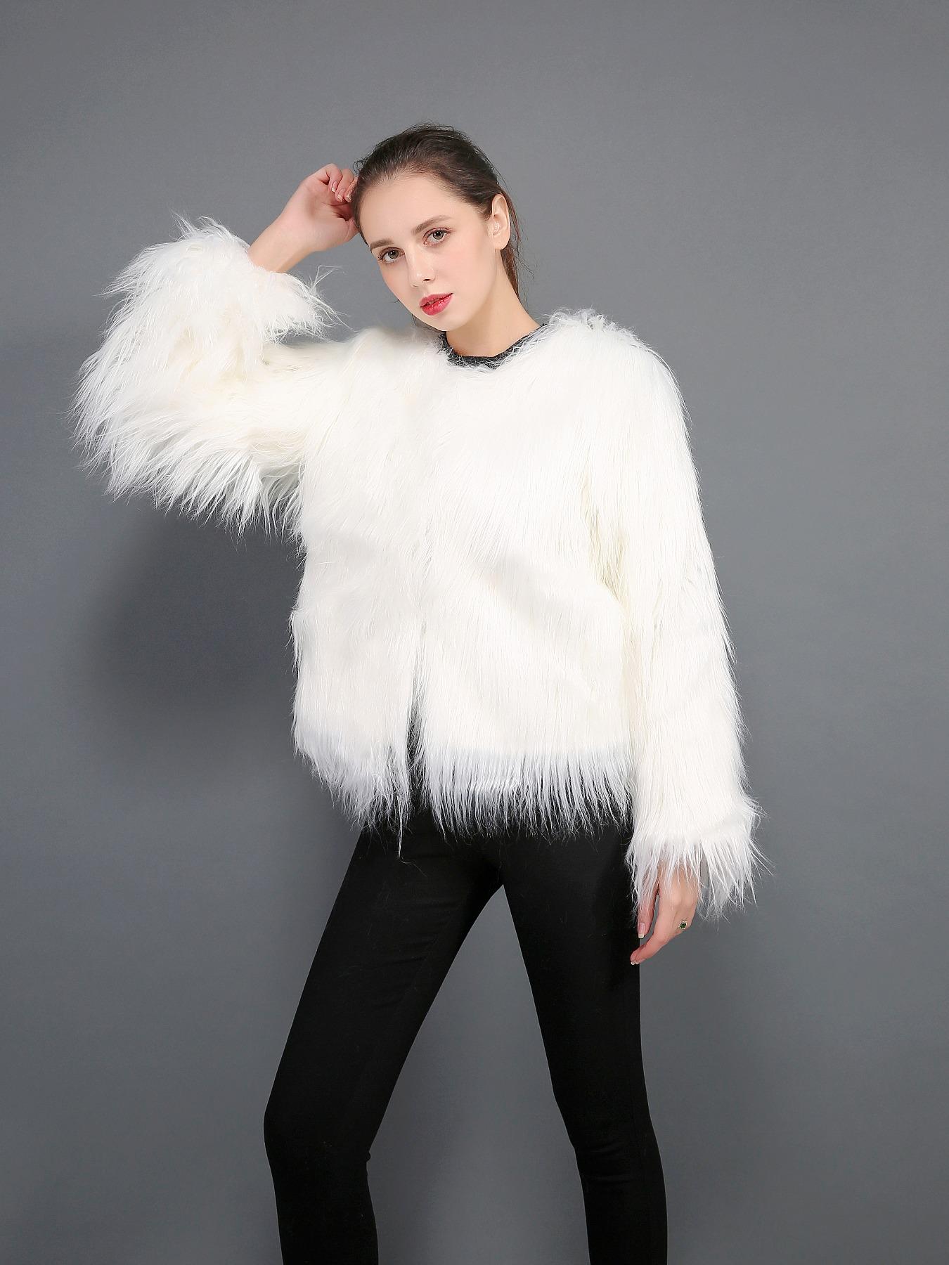 Women's Faux Fur Coat Soft Comfortable Casual Daily Fall Winter Warm Fashion Short Artificial Fake Cashmere Jacket