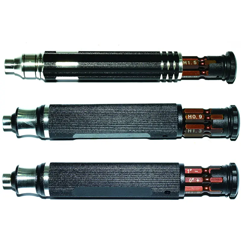 S2 Steel 6-In-1 High-Strength Hex Screwdriver, Metric H0.9 H1.3 Cross Bit, Portable Storage, RC Model Tool, Compact Design