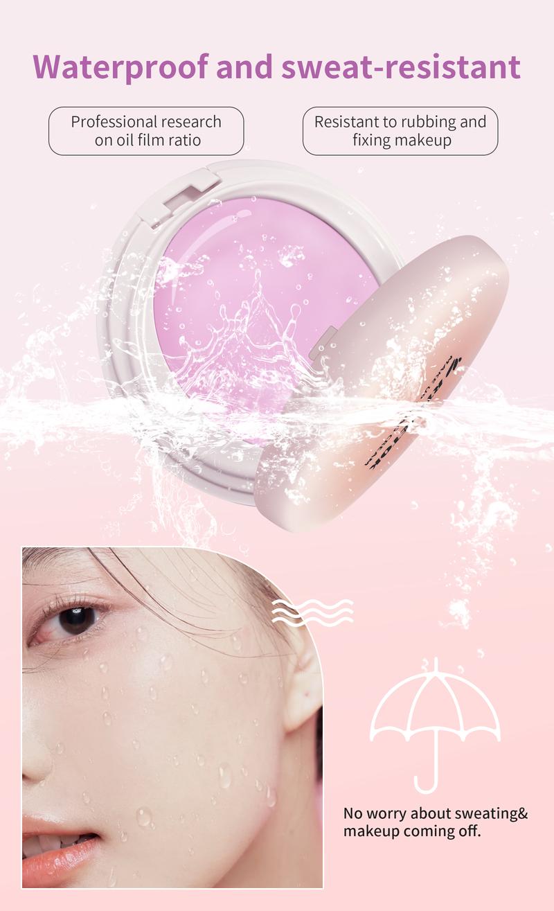 RTETETOK Makeup Setting Cream Oil Control Waterproof Matte Long-lasting Flawless Facial Makeup with Mirror Non-Lossing Powder Silky Cosmetic Smooth