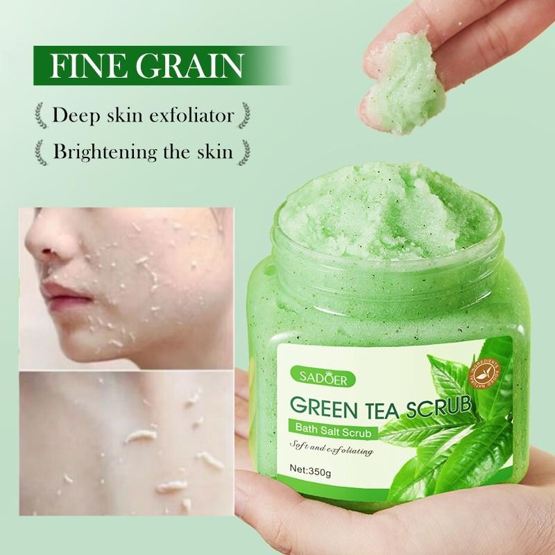 350g Sadoer Tea Body Scrub, Cleanses Skin, Removes Dead Cells, Softens and Smooths, Bath Essentials, Exfoliating Soap